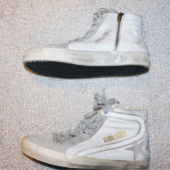 Golden Goose Slide Zip Leather High-Top Sneakers - Picture 2 of 6